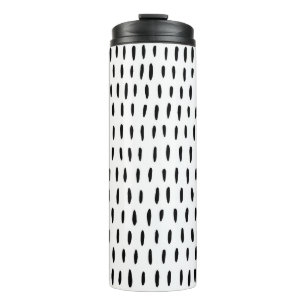 Black and white striped pattern: hand-drawn thermal tumbler