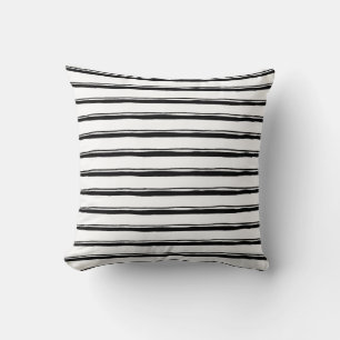 Black and White Striped pattern Throw Pillow
