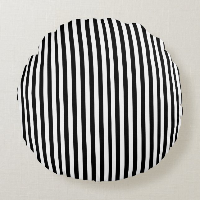 Black and white Striped Pillow (Front)