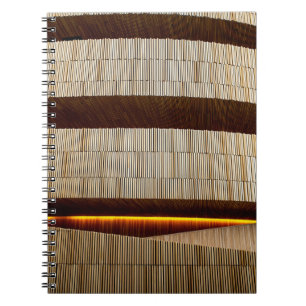Black and white striped textile notebook