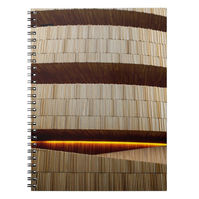 Black and white striped textile notebook (Front)