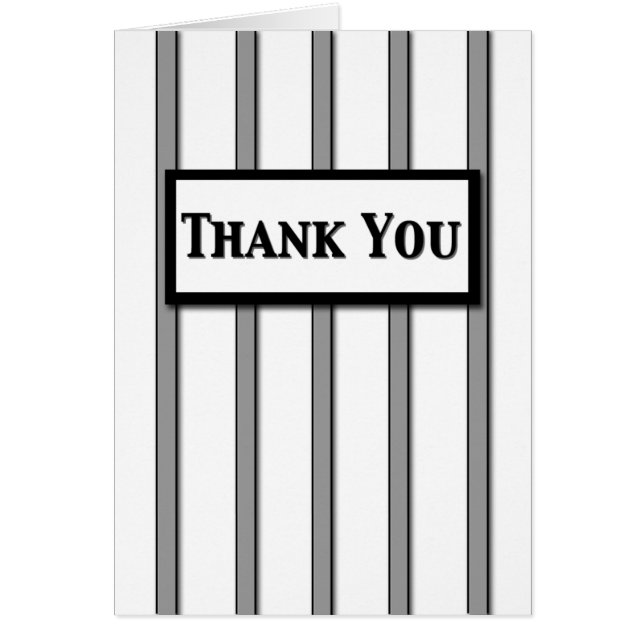 Black and White Striped Thank You Card