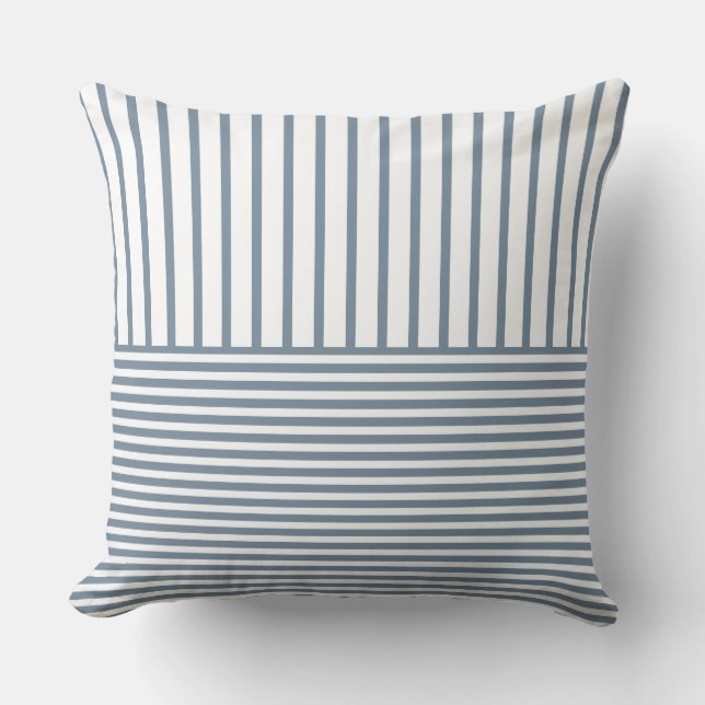 Black And White Striped Throw Pillow (Front)