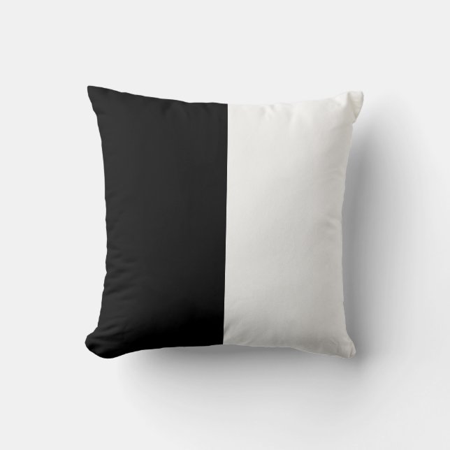 Black and White Striped Throw Pillow (Front)