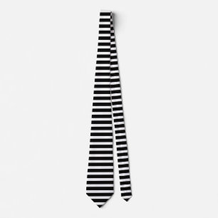 Black and White Striped Tie Horizontal Stripes