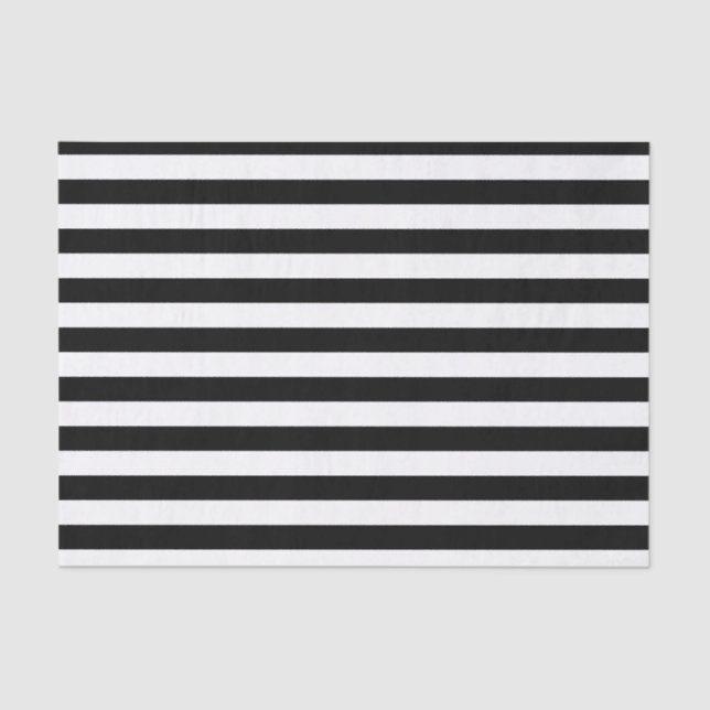 Black and White Striped Tissue Paper (Front)