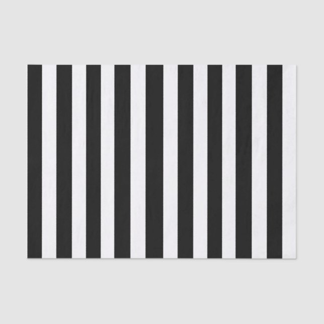 Black and White Striped Tissue Paper (Front)