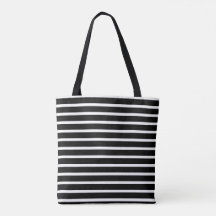 Black and White Striped Tote