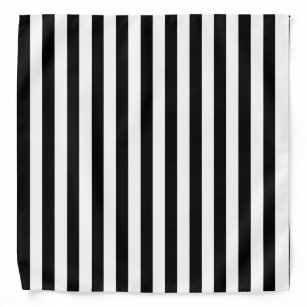 Black And White Striped Trendy B&W Template Bandana
