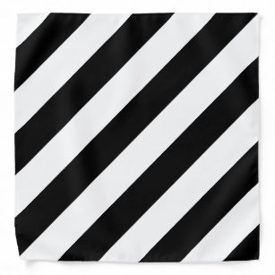 Black And White Striped Trendy Elegant Template Bandana