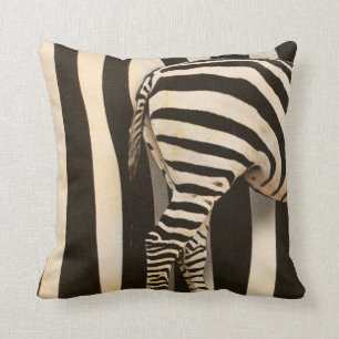 Black and white striped zebra cushion pillow