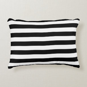 Black and White Stripes Accent Pillow