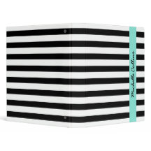 Black and white stripes aqua personalized name