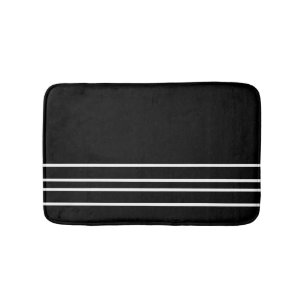Black and white stripes bathroom bath mat