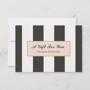 Black and White Stripes Boutique Gift Certificate