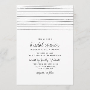 Black and White Stripes Bridal Shower Invitation
