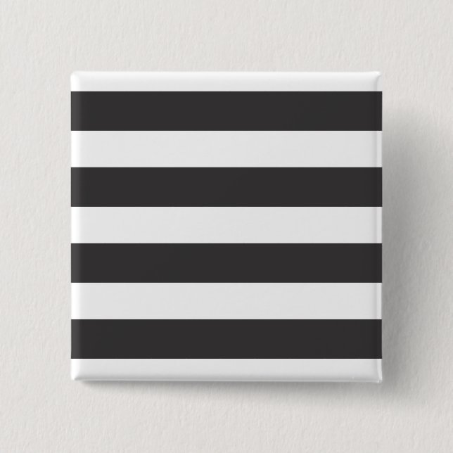 Black and White Stripes Button Badge (Front)
