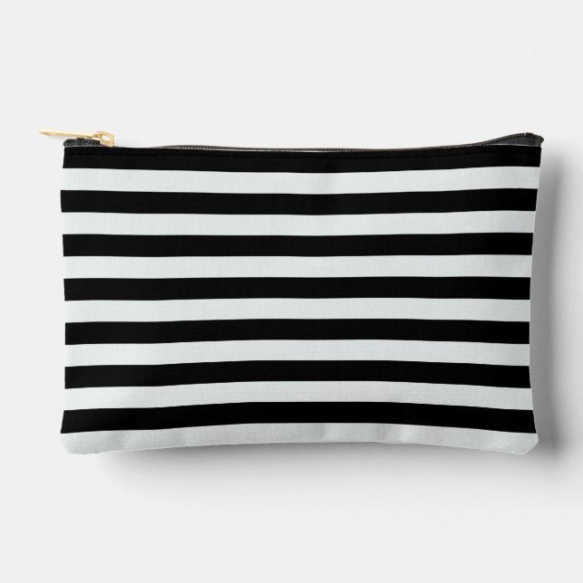 Black and White Stripes by Shirley Taylor Accessory Pouch (Front)