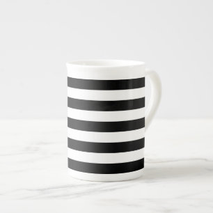 Black And White Stripes Classic Bone China Mug