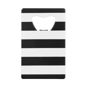 Black And White Stripes Classic Wallet Bottle Opener