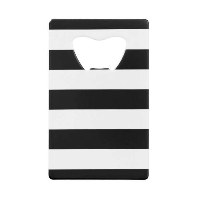 Black And White Stripes Classic Wallet Bottle Opener (Front)