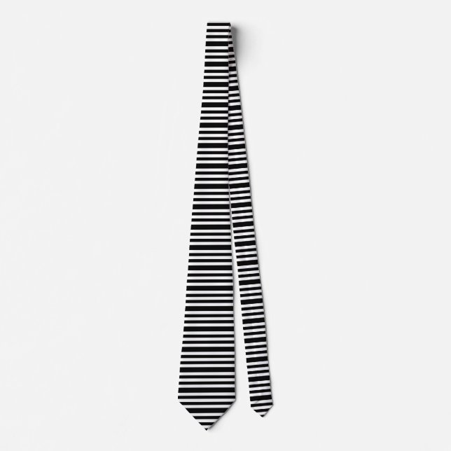 Black And White Stripes Customize This Tie (Front)