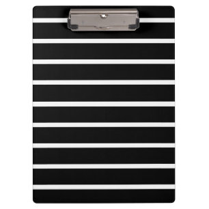 Black and White Stripes Design Clipboard