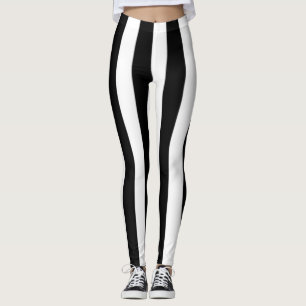 Black and white stripes flip flops leggings