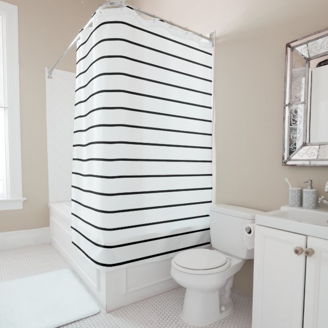 Black and White Stripes Geometric Pattern (In Situ)