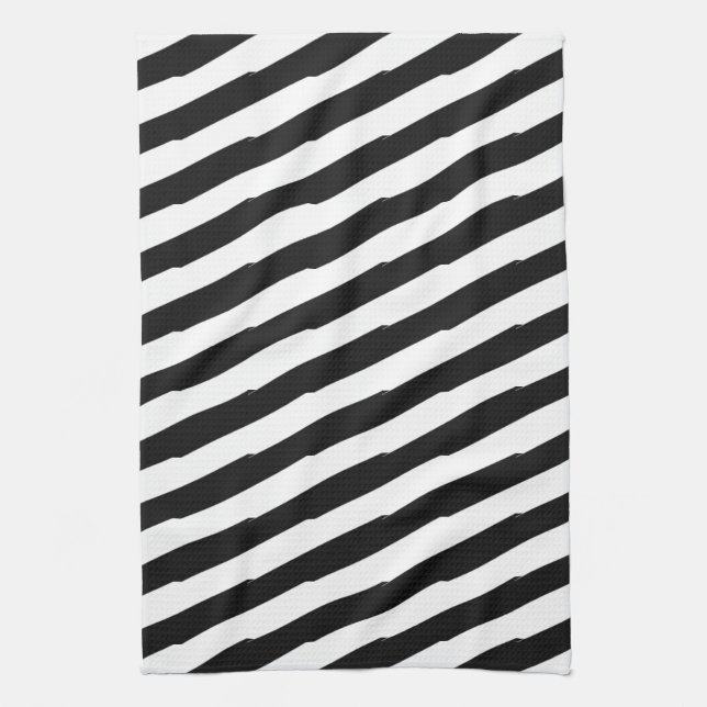 Black And White Stripes Kitchen Towel (Vertical)