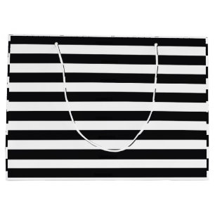 black and white stripes large gift bag
