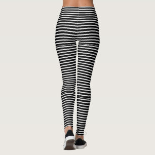 Black and White Stripes Leggings