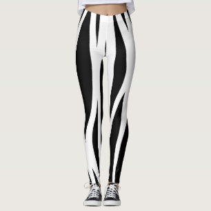 Black and White Stripes Leggings