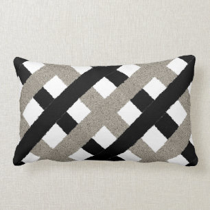 Black and White Stripes Lumbar Pillow