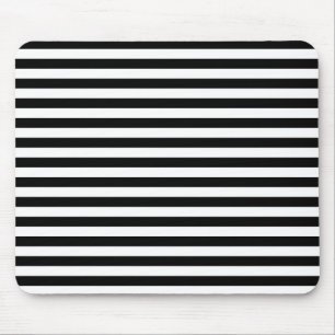 Black and White Stripes Mouse Pad