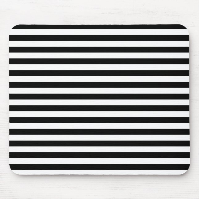 Black and White Stripes Mouse Pad (Front)
