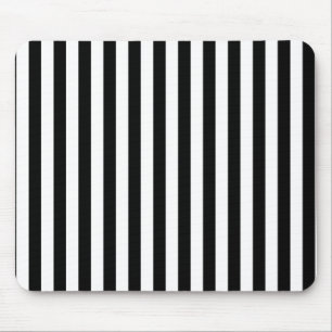 Black and White Stripes Mouse Pad