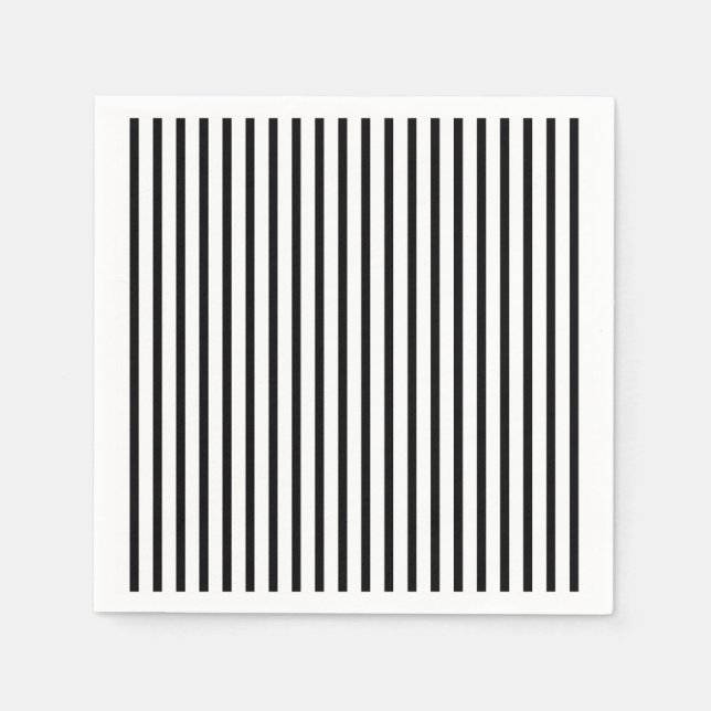 Black and White Stripes Napkin (Front)