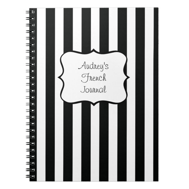 Black and White Stripes Notebook (Front)