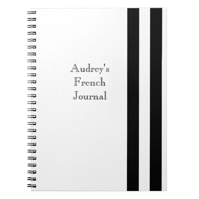 Black and White Stripes Notebook (Front)