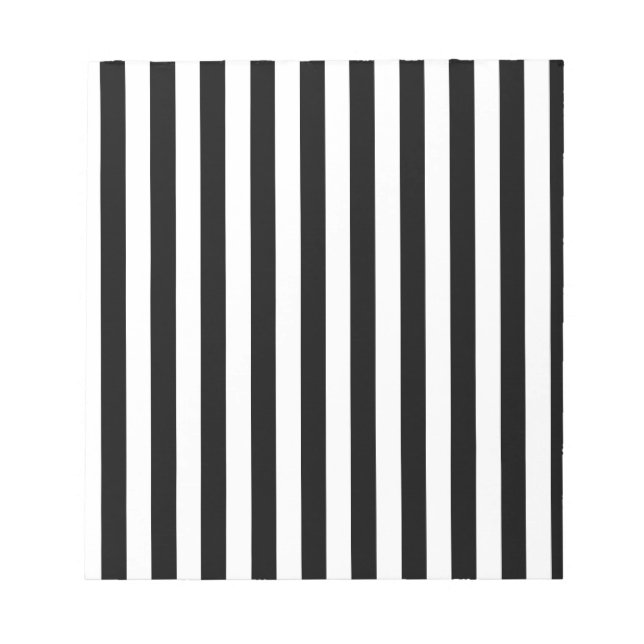Black and White Stripes Notepad (Front)