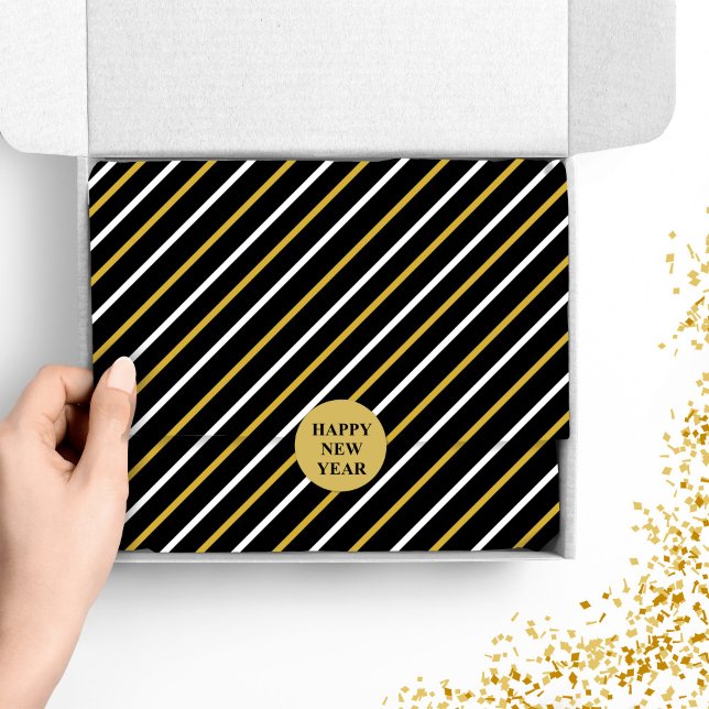 Black and White Stripes on Black Background Tissue Paper (Creator Uploaded)