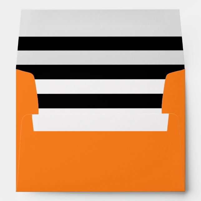 Black and White Stripes Orange Envelope (Back (Bottom))