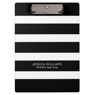 Black and white stripes pattern clipboard