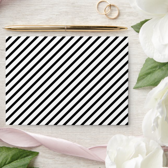Black And White Stripes Pattern Envelope (Wedding)