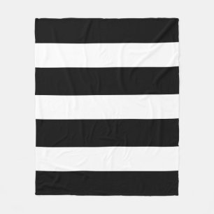 Black and white stripes pattern fleece blanket