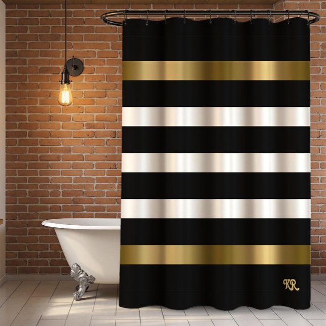 Black and white stripes pattern gold accents (Creator Uploaded)