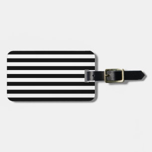Black and White Stripes Pattern Luggage Tag