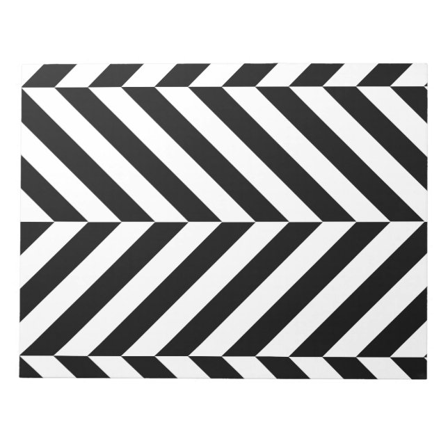 Black and white stripes pattern notepad (Front)