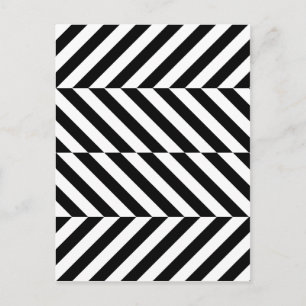 Black and white stripes pattern postcard